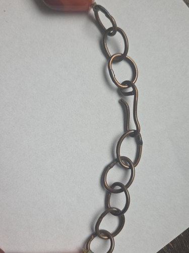 Karneol Achat Halskette Vintage gehämmert Bronze selten Schmuck - Bild 9 von 15
