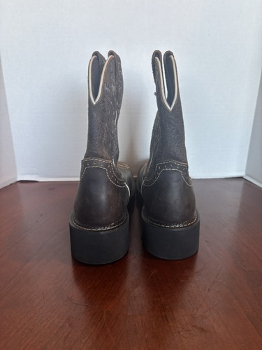 Justin’s Mujer’s 6B Botas Vaqueras Gitanas GY9618 Cuero Marrón Tooled Flor Cuadradas - Imagen 2 de 7