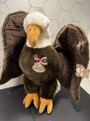 Gund Bald Eagle Plush Stuffed Animal Flag Pin & Medal Patriotic America Vintage