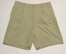 Tommy Bahama Shorts Mens Size 38 X 9 Beige Khaki Pleated Front Silk Relax