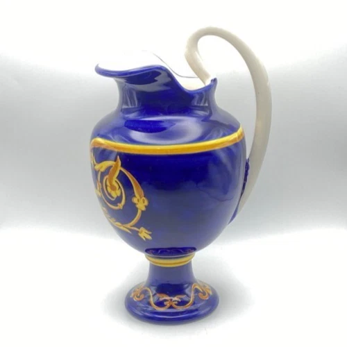 Vintage Fratelli Mari Deruta Mojelica Pottery Pitcher Vase 11-¾” Renaissance 668 - Image 4 of 4