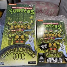 NECA TMNT SDCC Exclusive Musical Mutagen Tour 4 Figures & TOUR PACK BUNDLE