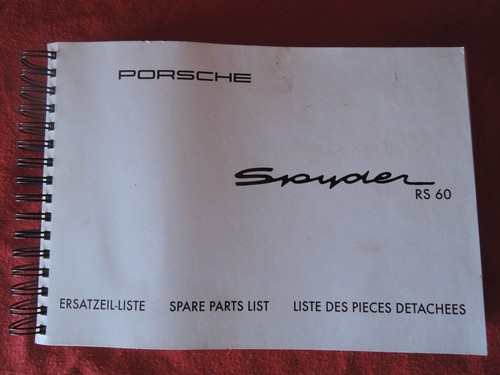 Porsche RS 60 SPYDER Spiral Bound Copy of SPARE PARTS LIST German French English - Picture 17 of 17