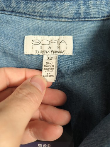 Sofia Jeans Womens Utility Jumpsuit Blue Denim XS Chambray Jumper - Picture 3 of 9