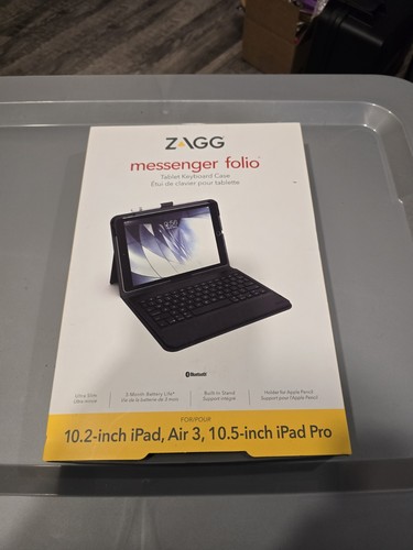 Zagg Messenger Folio Tablet Keyboard Case 10.2" iPad, Air 3, 10.5" iPad Pro *NEW