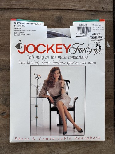 Vintage Jockey for Her Sheer Control Top Aubergine Medium Tall Pantyhose - Picture 1 of 6