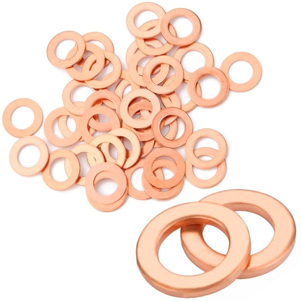 Kupferdichtringe Unterlegscheiben M6 12Mm 1Mm Dichtungsringe Set FüR Maschinen-image