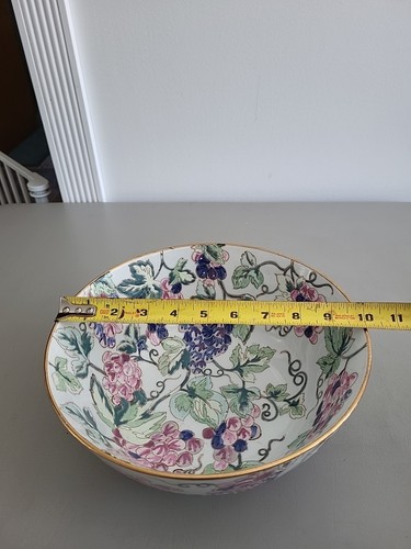 Vtg Andrea By Sadek(?) Wisteria Leaves & Grapes 10" Bowl Made In China Beautiful - Picture 7 of 15