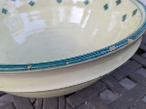 Antique Italian Puglia Apulia Ceramic Pottery Serving Bowl 11.5" Fruit Pasta - Picture 15 of 20