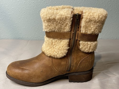 NEW Ugg Blayre II Womens Size 8 Chestnut Brown Sheepskin Lined Boots 1008220 - Picture 3 of 11