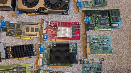 Lot of PCI-E AGP PCI Graphics Cards, GTX690 PCI-E  Geforce 4 4600 AGP FX5500 PCI - Picture 6 of 9