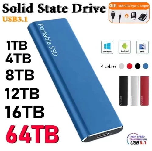HARD DISK MOBILE ESTERNO PORTATILE SSD USB DISCO RIGIDO ESTERNO TV PC PS4