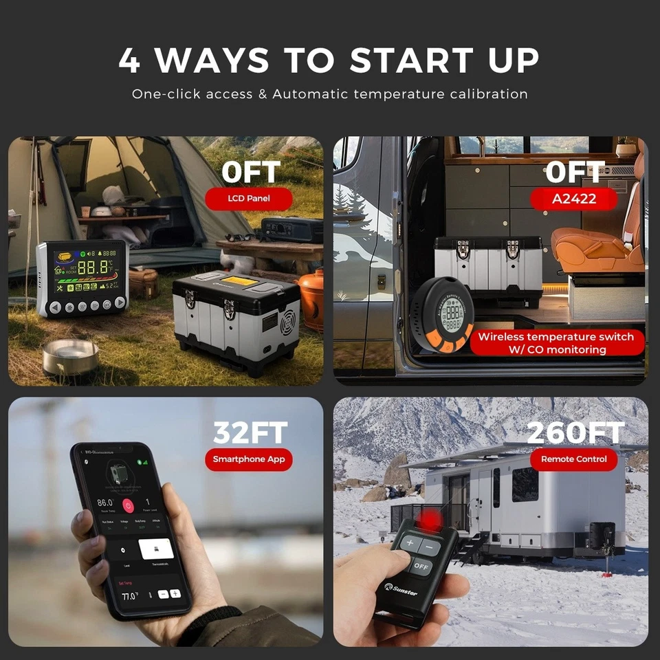 8KW 12/24V Diesel Luftheizung Standheizung Bluetooth +CO Alarm& 220v adapter - Bild 4 von 4