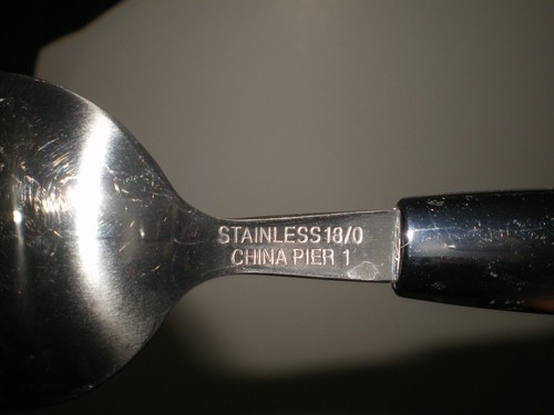 Schwer zu finden 46 Pier 1 One 18/0 Edelstahl grüner Griff Tafelgabel Messer Löffel - Bild 7 von 7