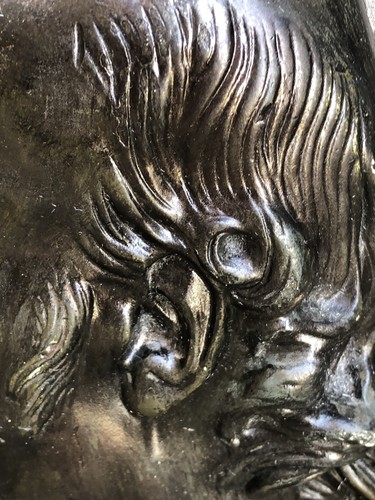 Antique German bas-relief plaster plaque of Samuel Hahnemann portrait roundal - Picture 6 of 11