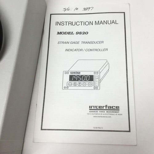 Interface 9820 Low Level Strain Gauge Transducer Digital Indicator, ±50mV Signal - Picture 5 of 6