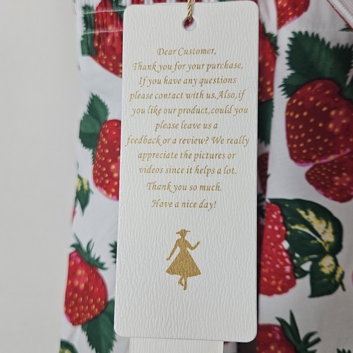 Belle Poque Strawberry mid length stretch dress Vintage Swing Pinup Style 2XL - Picture 9 of 15
