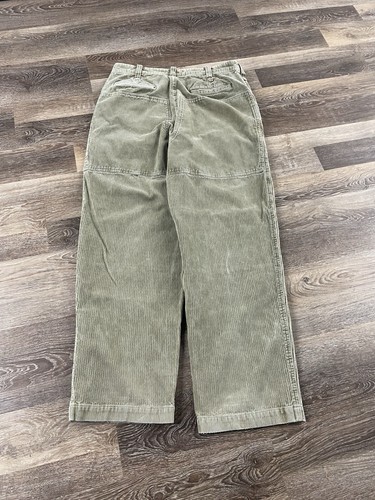 VTG Abercrombie & Fitch Baggy Pants 34x32 Faded Green Corduroy Double Knee 90s - Picture 3 of 9