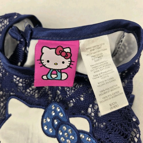 Hello Kitty Girls Dress Short Sleeve Navy Blue Slip/Lined Size Small - Picture 2 of 3