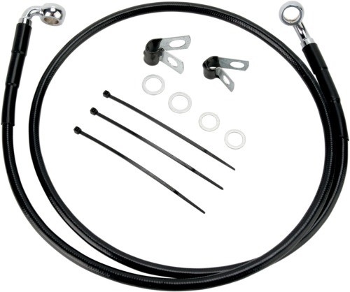 Drag Specialties Extended Stainless Steel Front Brake Line Kit - Black Vinyl Coa - Bild 1 von 3