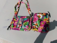 VERA BRADLEY "VAVA BLOOM" Xbody Shoulderbag with Matching IPAD Case Pouch NWOT