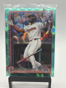 2025 Topps Chrome #291 Jhonkensy Noel Rookie Aqua Lava Refractor /199