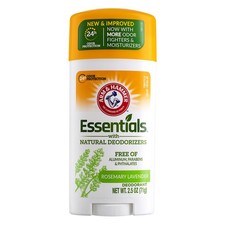 4 Pack Arm & Hammer Essentials Deodorant Solid, Rosemary & Lavender, 2.5 oz
