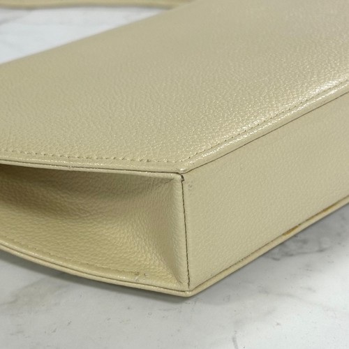 Saint Laurent Shoulder Bag YSL Crossbody Cassandra Leather Light Yellow White - Imagen 8 de 24