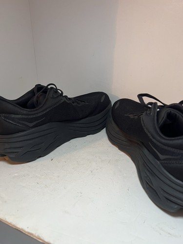 Hoka Shoes Womens 10.5 D WIDE Bondi 8 Triple Black Running Athletic Sneakers Gym - Picture 6 of 10