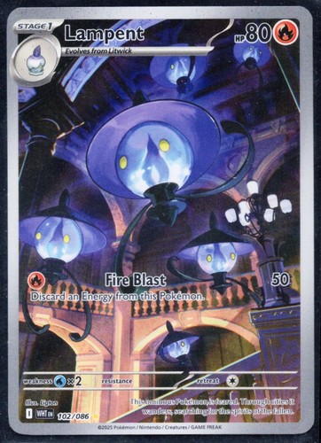 2025 Pokémon TCG: Sv: White Flare - LAMPENT #102/086 Illustration Rare NM-MNT