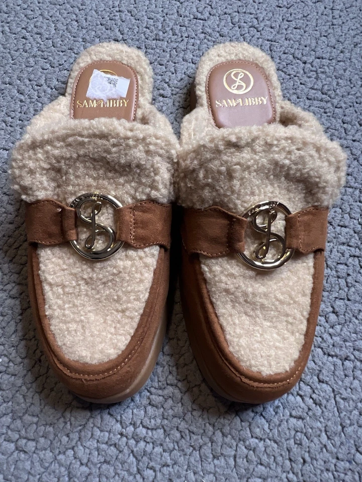 Sam and Libby Mujer Shelby Acogedoras Mules Sin Cordones Mujer Talla 10 Marrón y Tostado  Foto 2 de 4