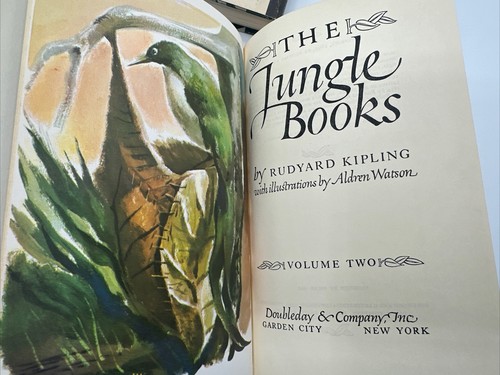 1948 2 Vol Set The Jungle Books Rudyard Kipling Doubleday Vintage Decor - Picture 15 of 18