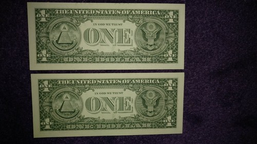  (2) Federal Reserve Note in Sequential order New Crisp $1.00 Series 2009.  - Picture 4 of 4