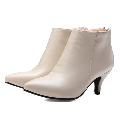 Damen Stiefeletten Spitz Stilettoabsatz Pumps Reißverschluss Chelsea Schuhe Sexy - Bild 18 von 22