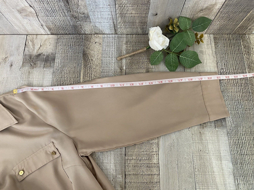 SPENSE Hemdblusenkleid transparent hellbraun Rollriegelärmel leicht Knopfleiste Gr. 14 klassisch - Bild 10 von 12