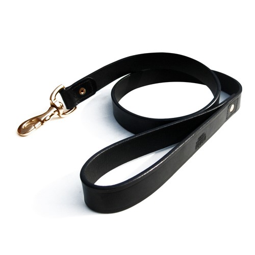 REAL LEATHER DOG LEAD 40" LONG FITTED WITH BRASS trigger IN 6 COLOUR - Picture 1 of 12