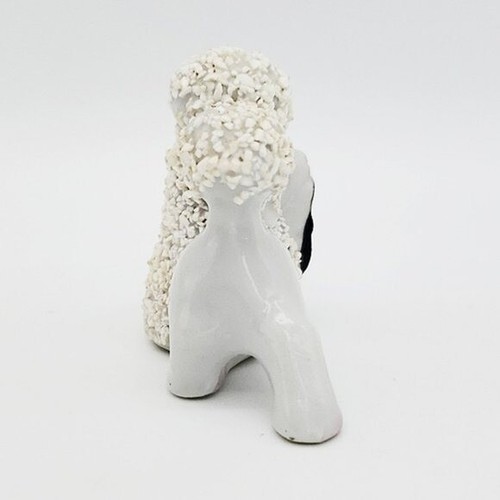 Spaghetti White Poodle Figurine Sitting w/Handbag Purse Japan Vintage - Picture 4 of 6