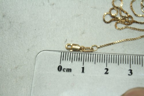 100% Genuine 9K Solid Yellow Gold Box Link Necklace Chain 40cm Parrot Clasp. NEW - Picture 5 of 9