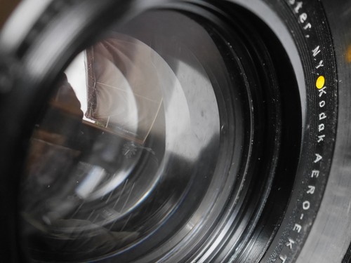Kodak Aero-Ektar 7" 178mm 5x5 Lens yellow dot, aperture not closing - Picture 9 of 14
