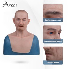 Anzi Eugene Silicone Masks Headwear Man Mask Male Disguise for Cosplay Halloween