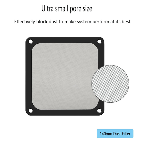 140Mm Dust Filter, PC Case Magnetic Dust Mesh Filter, 140 X140Mm Black Mesh Hole - Picture 5 of 7
