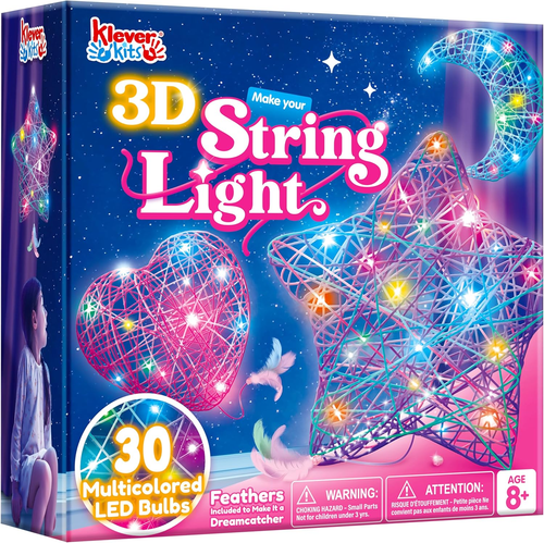 Klever Kits 3D String Art Kit for Kids, Light up String Light Toy with 30  - Bild 10 von 12
