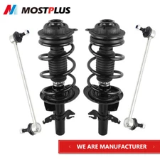 Set(4) Front Struts w/ Coil Spring Sway Bar End Links For 2013-2016 Dodge Dart