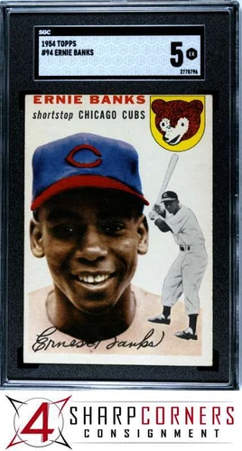 1954 TOPPS #94 ERNIE BANKS RC CUBS HOF SGC 5