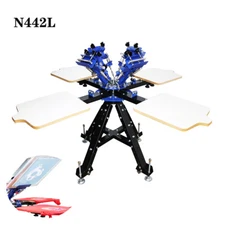 Micro-registration 4 Color 4 Station Screen Printing Press Highly Adjust N442L 