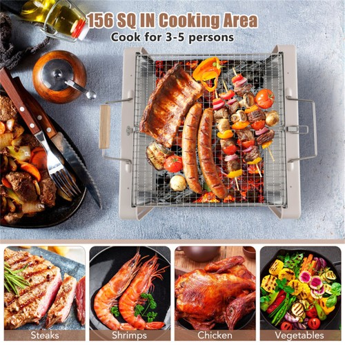 Charcoal Grill Portable Barbecue Folding BBQ Grill Small Outdoor Grill Tools - Picture 10 of 10