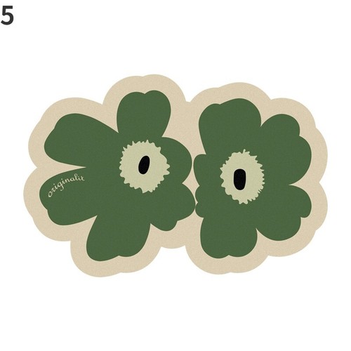 Bathroom Door Absorbent Mat Non-slip Quick Dry Flower Shape Carpet Toilet Rug - Bild 9 von 23
