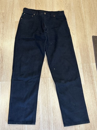 HEMP BRAINTREE Mens Size US 34 Hemp Light Canvas Jeans in Black/ Dark Navy