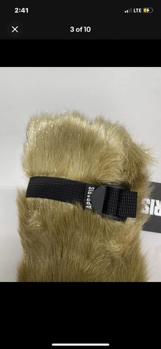 NEW - Apparis Womens Lumi Brown FAUX FUR Shaggy Pluche Mittens Fawn Shimmer - Picture 3 of 5