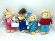 New Complete Set The Berenstain Bear 8"  Plush Papa, Mama, Brother, Sister PBS